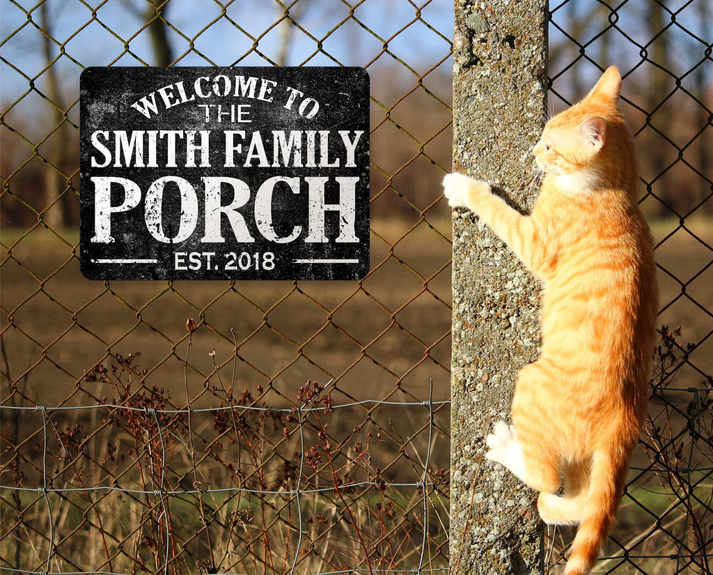 Custom Welcome To The Porch Metal Name Sign