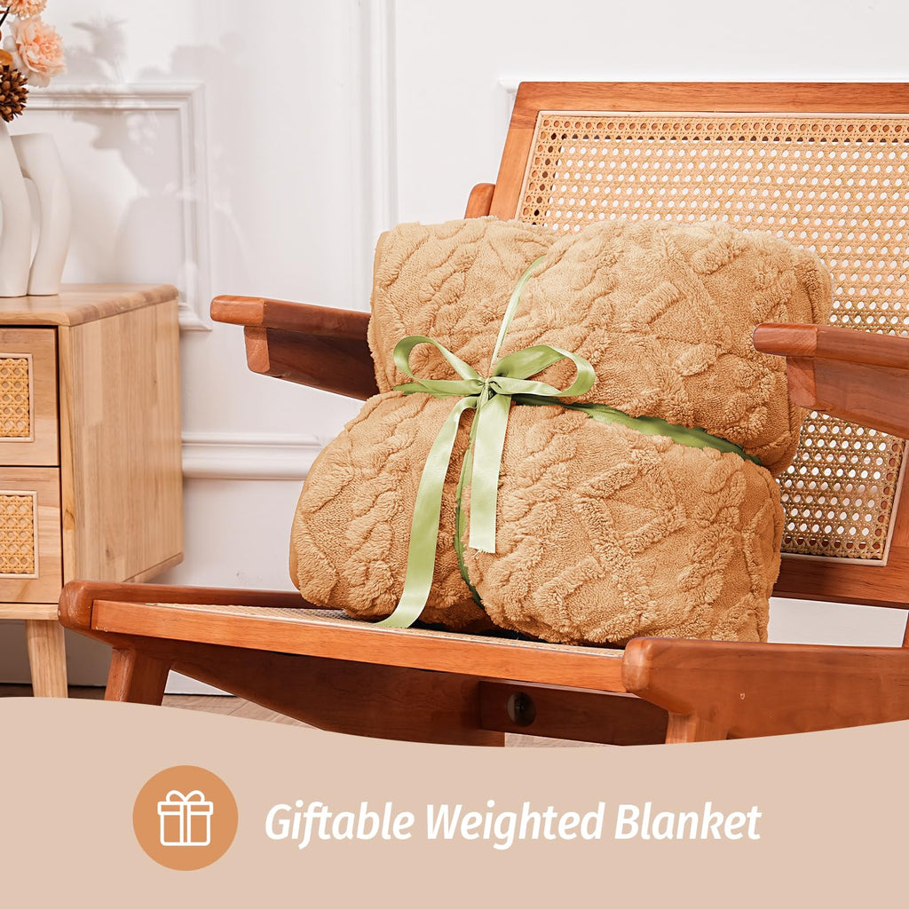 Soft Weighted Blanket for Adults 20 lbs 60" x 80" Orange-Yellow