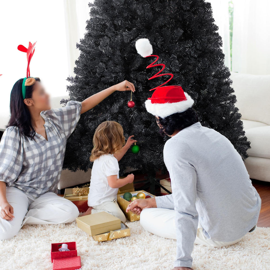 6ft Black Artificial Christmas Pine Tree, Unlit Christmas Trees
