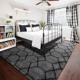 6x9 Area Rugs for Living Room Bedroom, Large Fluffy Grey and Black Throw Rug