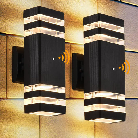 Dusk to Dawn Outdoor Wall Lights 2 Pack, 3000K Warm White Exterior Lighting Fixtures