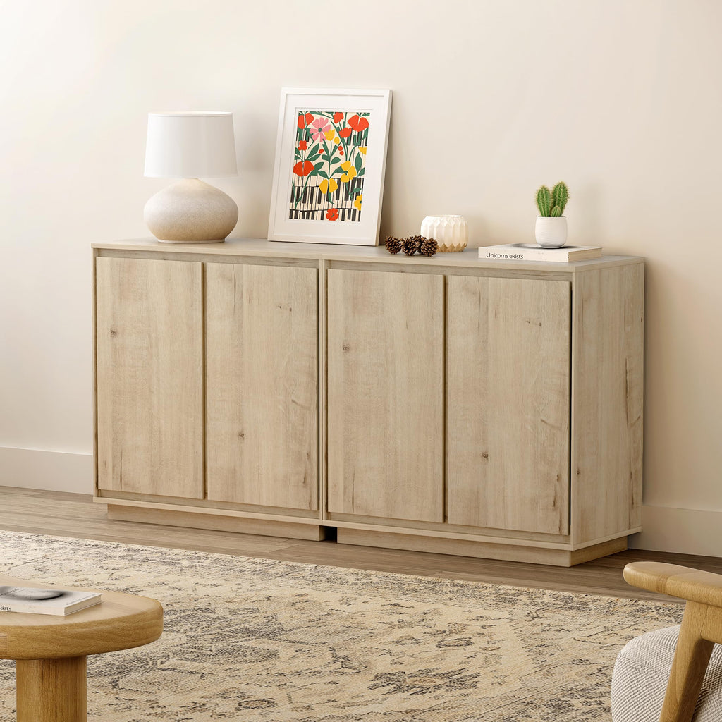 Buffet Storage Cabinet, Accent Sideboard Cabinet with Adjustable Shelves and Handless Design, Credenza Console Table