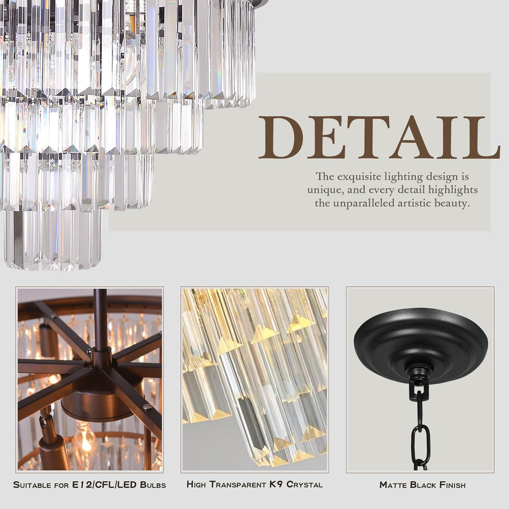 Inspired Odeon Style 9-Light Crystal 4-Tier Modern Chandelier Dia 23.6" - A107-B07CWKDLX9