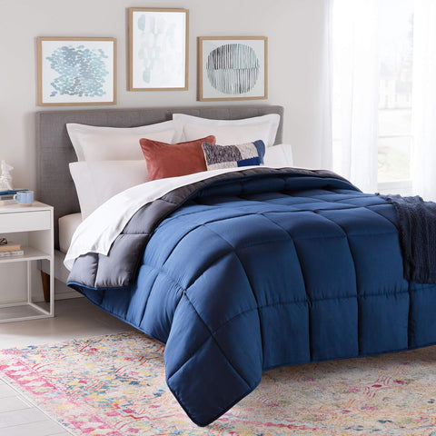 Reversible Down Alternative Comforter and Duvet Insert, for Queen Bed