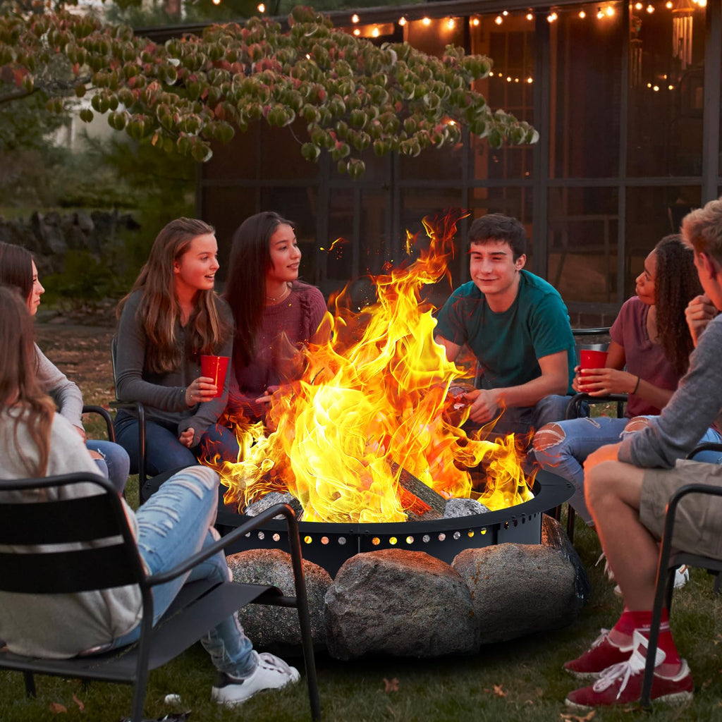 50 inch Round Fire Pit Ring, Large Heavy Duty Fire Ring