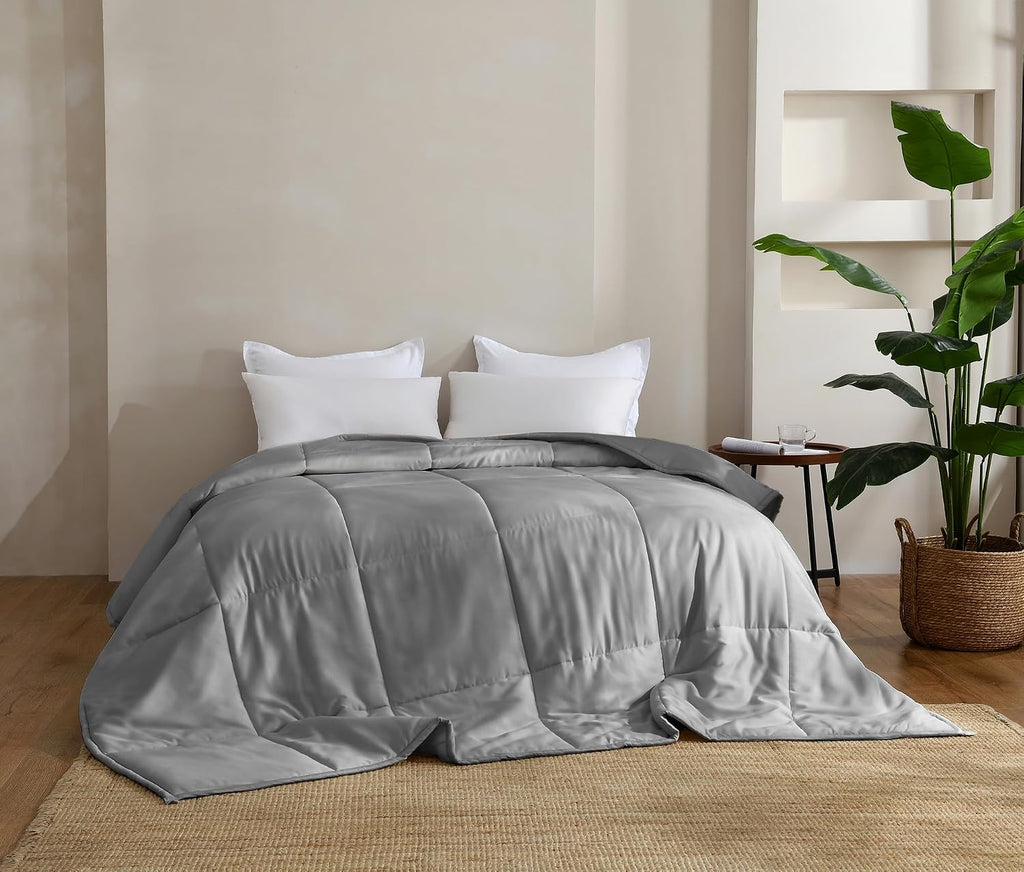 Lightweight Bamboo Viscose Quilt - Queen Size Cooling Blanket, 100% Rayon from Bamboo Shell with 200g Polyester Fill