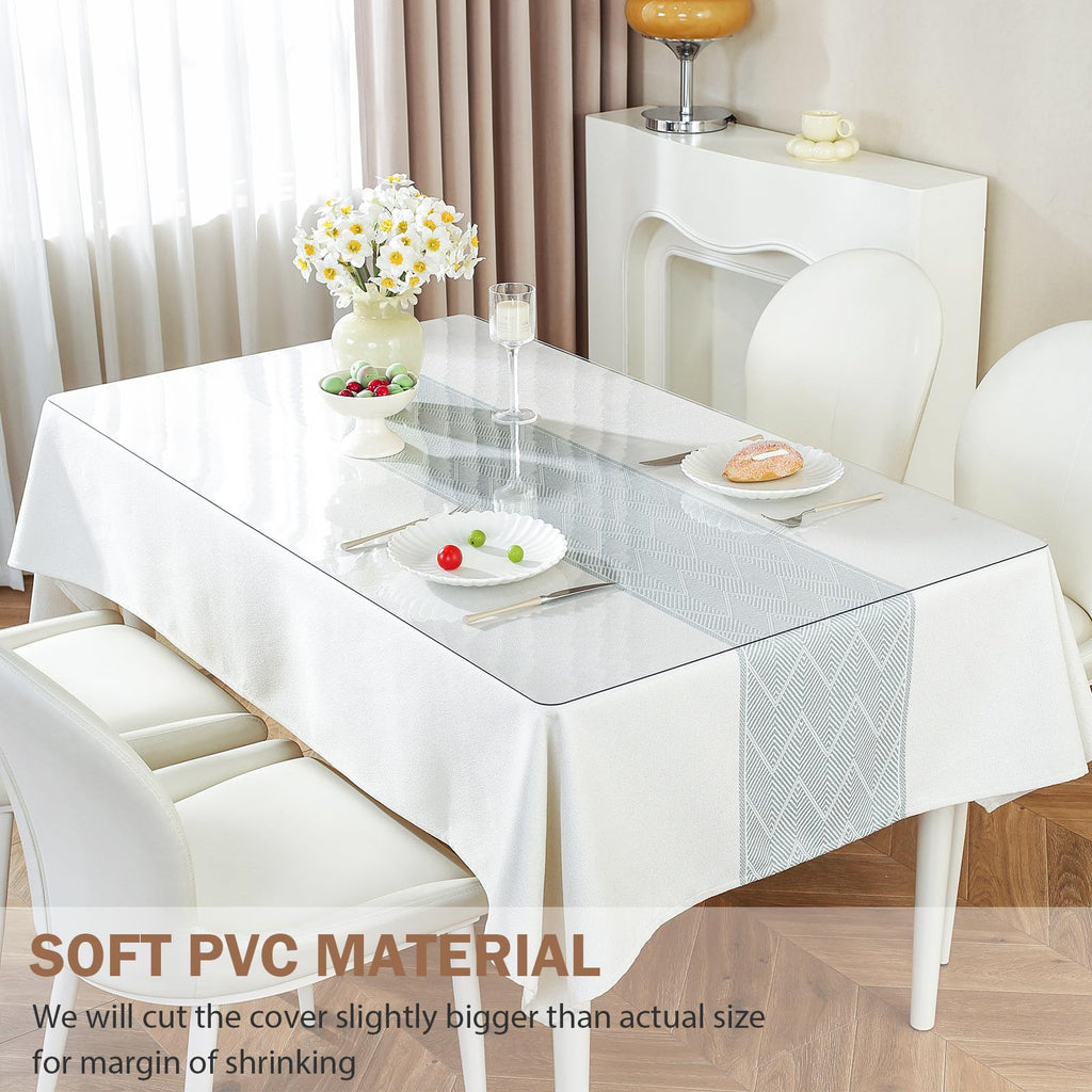 Clear Table Cover Protector 36 x 60 Inch, 1.5mm Thick Plastic Mat