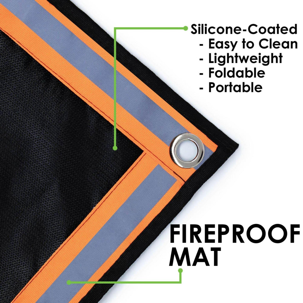 Fire Pit Mat & Grill Pad, 67x60 XL Deck Protector, BBQ, Grass