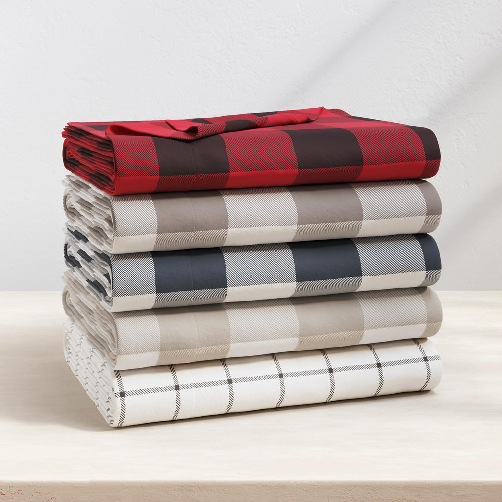 Flannel Sheet Set - 100% Turkish Cotton, Double-Brushed, Printed Bed Sheets - Ultra-Soft, Cozy, 4-Piece