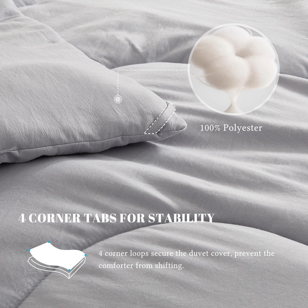 King Size Comforters Duvet Insert, Soft Down Alternative with Corner Tabs, Quilted Comforters for All Seasons, Machine