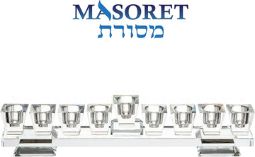 Branch Elegant Fine Glass : Modern, Elegant Jewish Hanukkah Replica Candelabra Candleholder Stand, 10.6"*2.7" - Set of 9