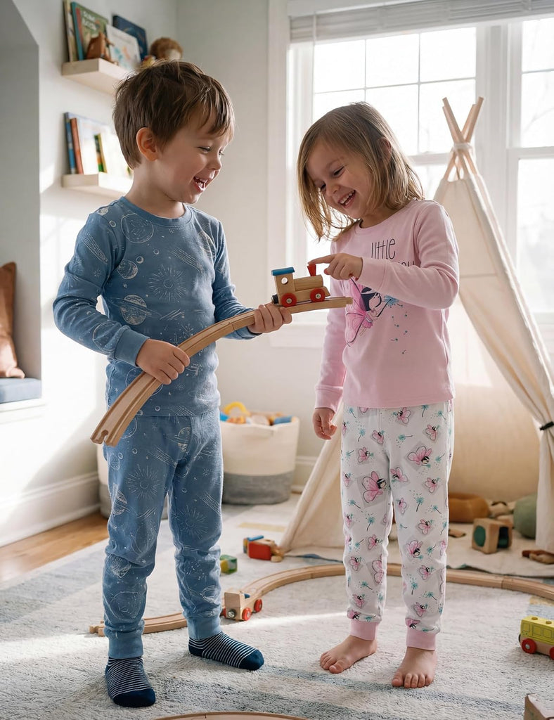 Toddler Pajamas 100% Organic Cotton Pjs Kids Set for Boys Girls