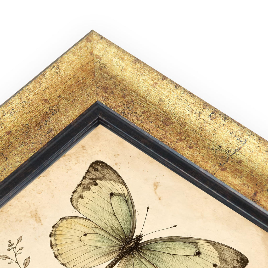 5x5 Picture Frames Set of 4, Rustic Retro Photo Frame(Gold)
