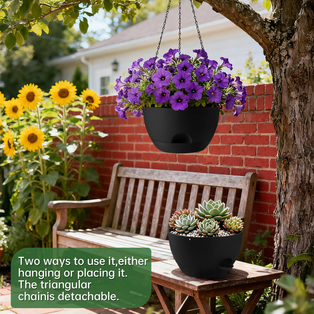 13-inch Oversized Hanging Planter Set of Two, Planters for Indoor and Outdoor Plants.Place Plant pots Across Diverse