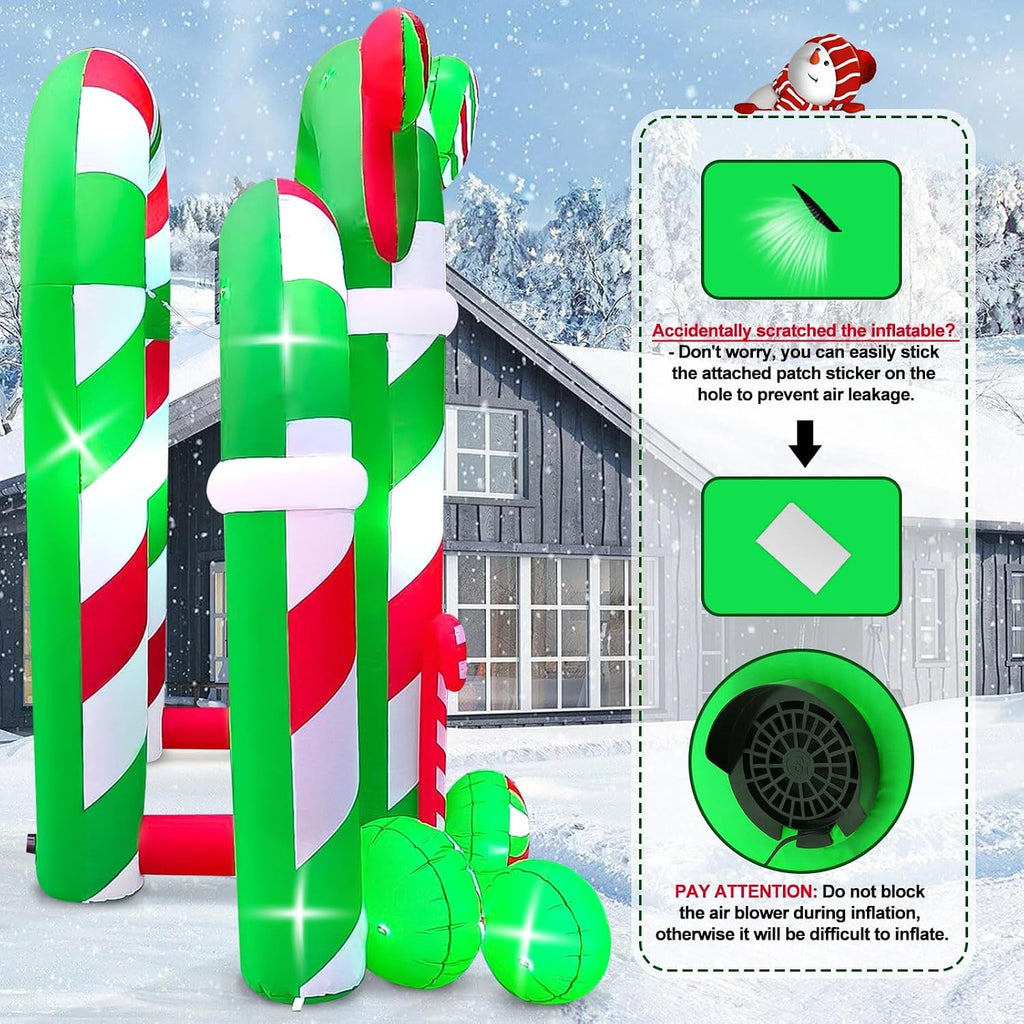 13FT Christmas Inflatables Arch, Giant Xmas Candy Arch Inflatable