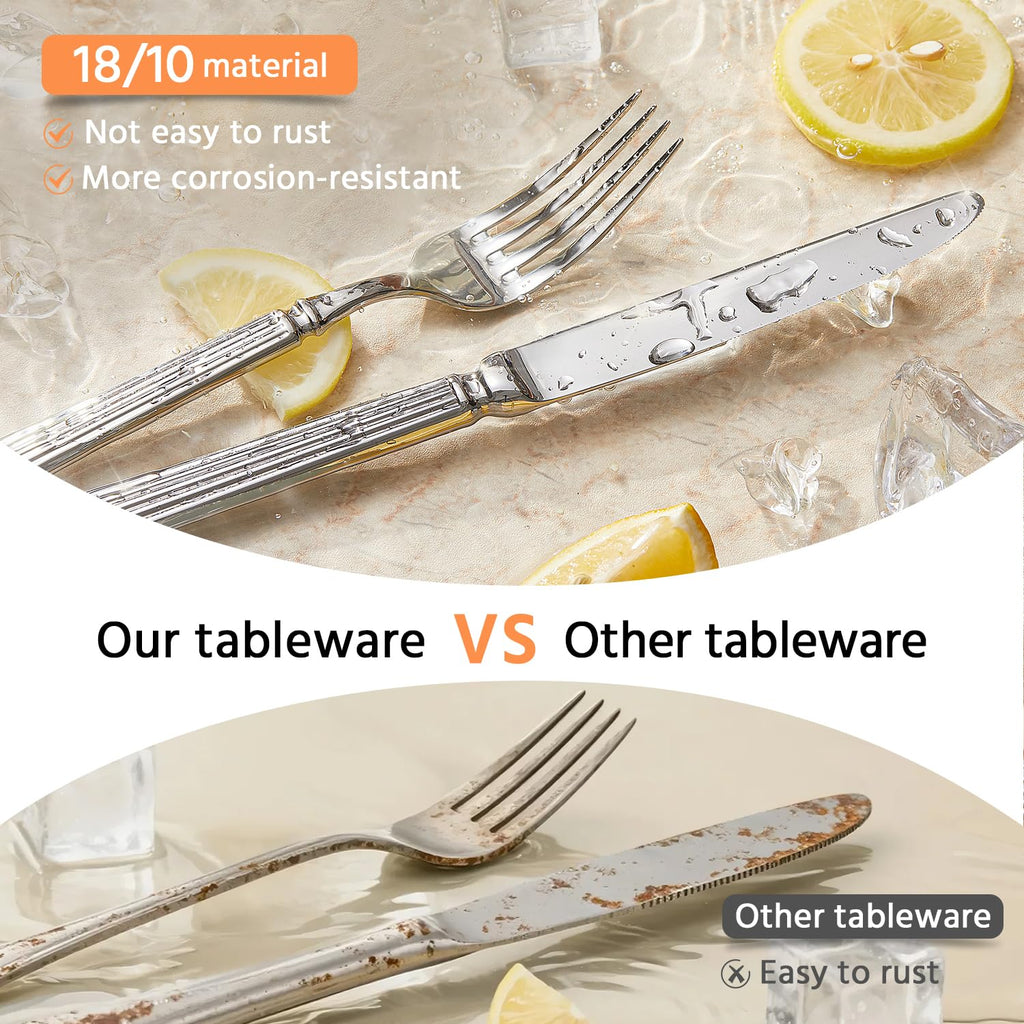 20-Piece Silverware Set, 18/10 Stainless Steel Flatware Set