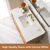 48" Bathroom Vanity with Sink, Freestanding Wooden Bathroom Makeup Cabinet W/ 6 Soft-Close Drawers and