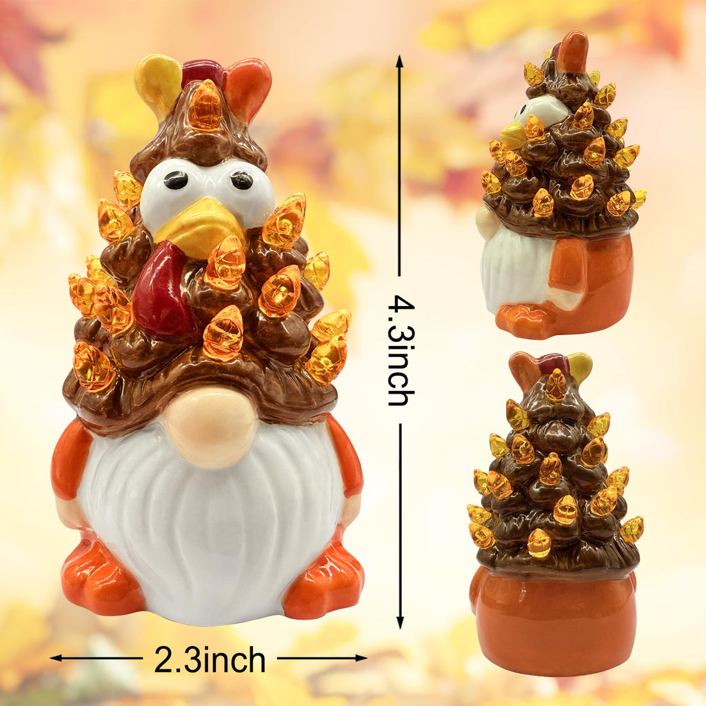 Thanksgiving Decorations, Thanksgiving Ceramic Tree Gnomes Decor