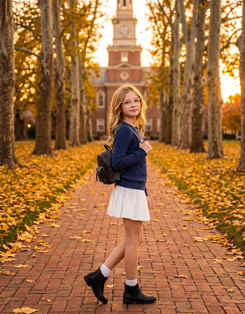 Girls Sweaters Long Sleeve Crew Neck Pullover Sweater Jumper Tops