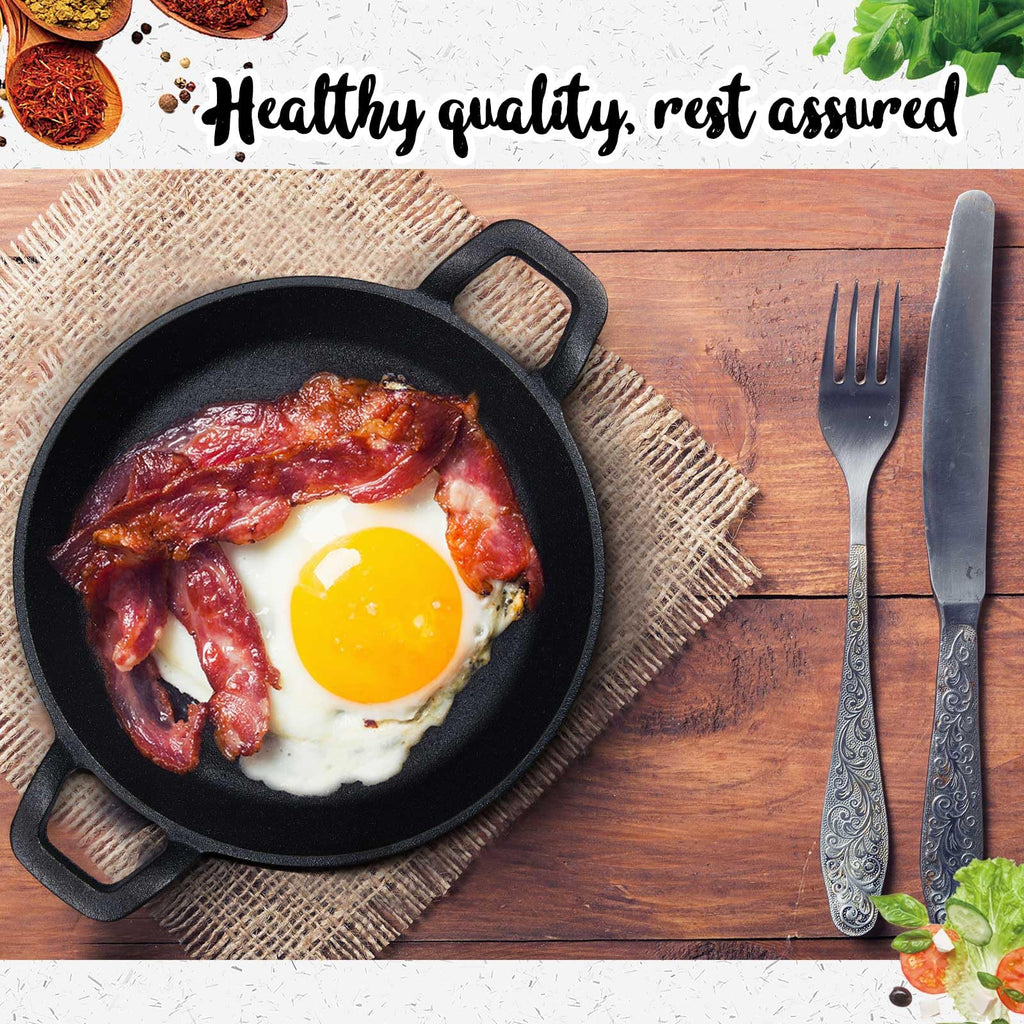 6 Pack Mini Cast Iron Skillets 7 x 7 x 1.7 Inch Pan Ramekin Set
