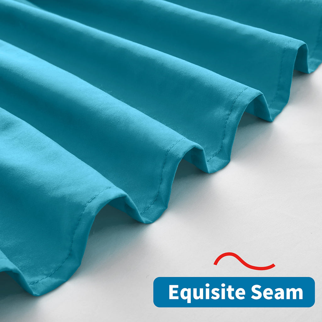 Teal Wrap Around Bed Skirt, Full Queen 18-Inch Brushed Drop