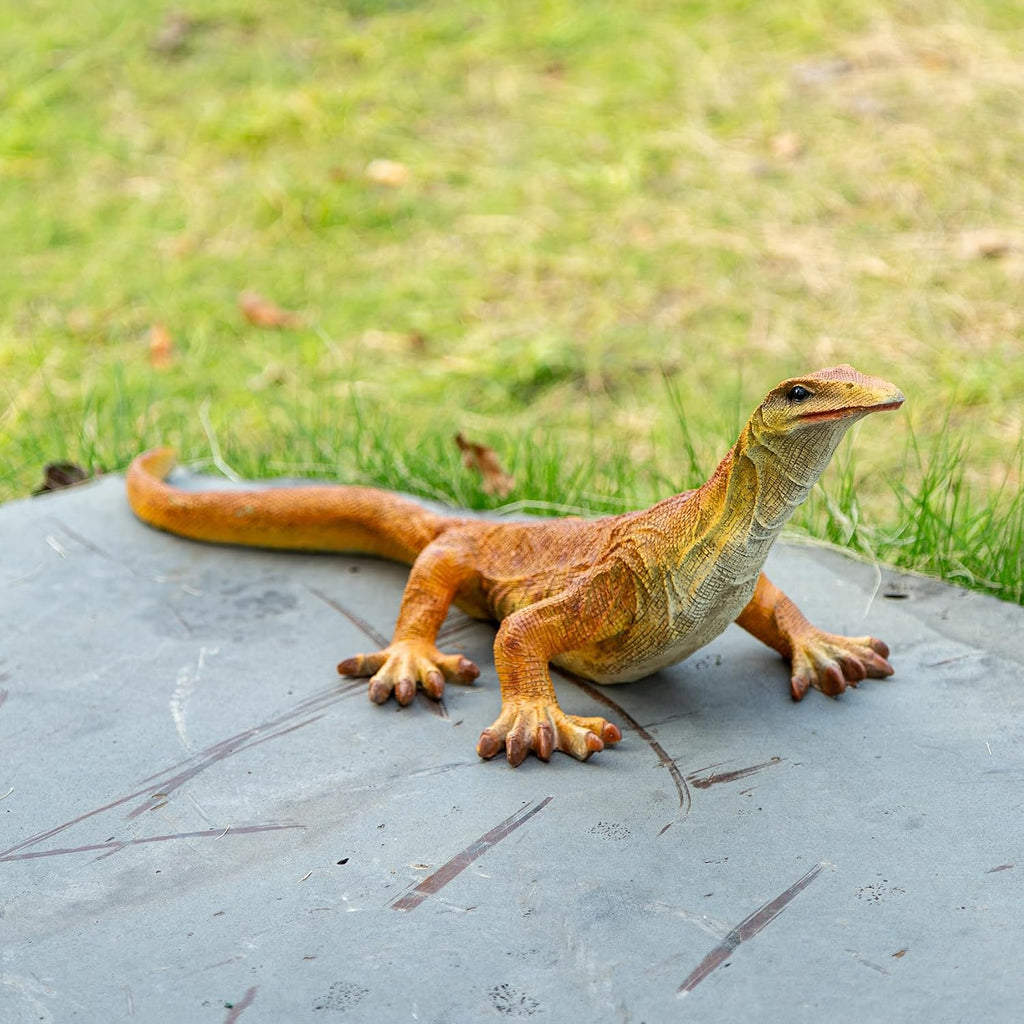 Outdoor Resin Lizard Garden Statue, Brown, 23.23 x 11 x 10.24 inches Large Outdoor Resin Reptile Models Tropical