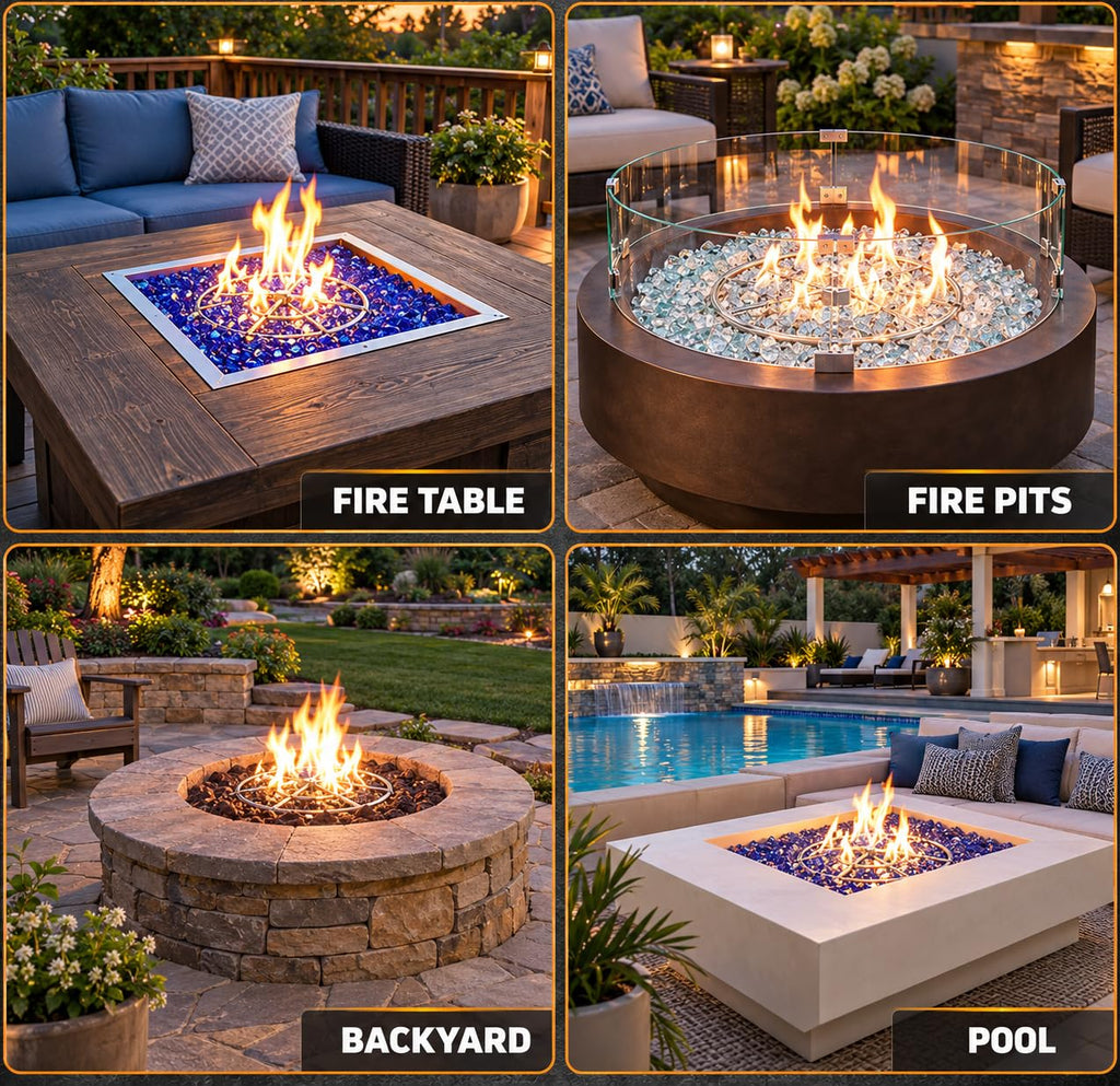 24 Inch Stainless Steel Round Fire Pit Burner Ring Kit