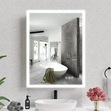 Medicine Cabinet with Lights, Bathroom LED Mirror Cabinet with Storage, Anti-Fog & 3 Color Lights, Recessed or Wall