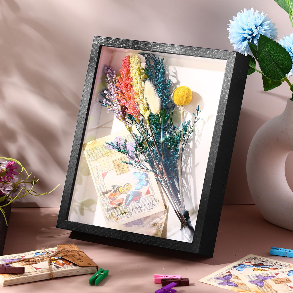 16 Pack 8 x 10 Inch Shadow Box Frame Display Cases, Black