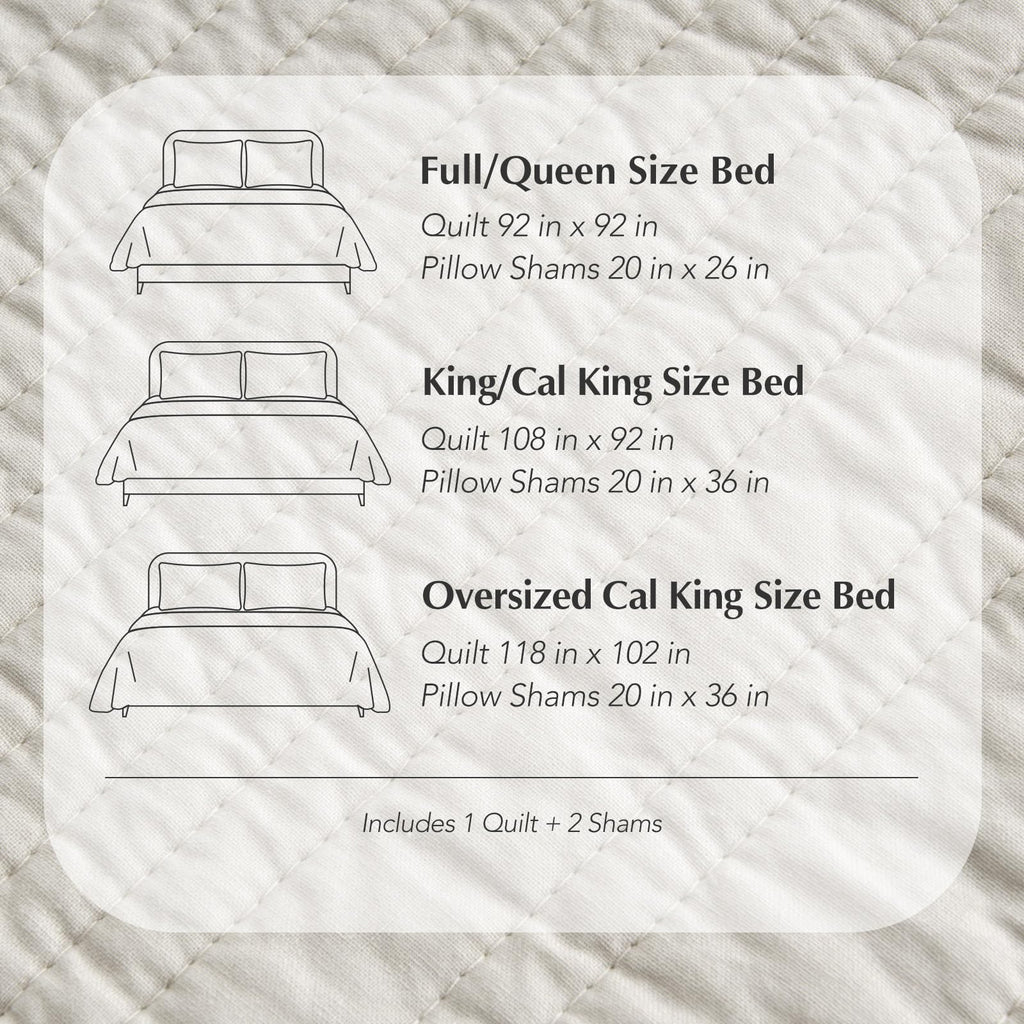 100% Cotton Modern Lines Quilt Set, Birch