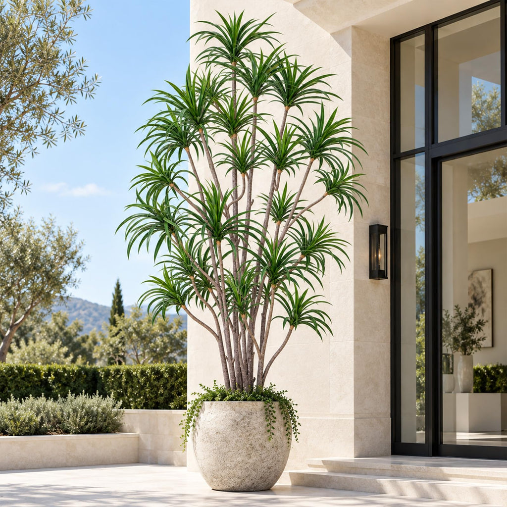 10ft Artificial Dracaena Marginata Tree with 671 Lifelike Leaves & 23 Heads, Tall Large Faux Tropical Yucca Plant