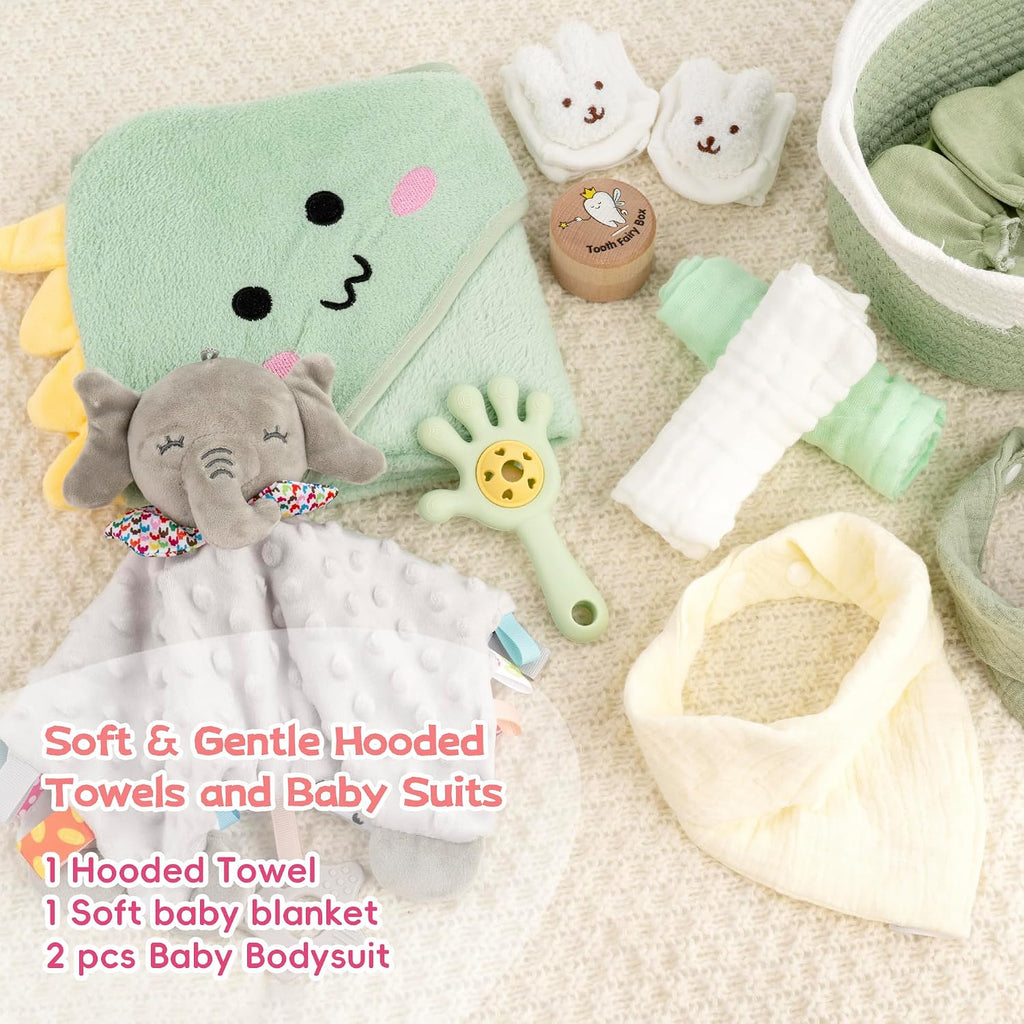 Piece Baby Boy Gift Basket, Baby Shower Gift Set for Newborns, Green