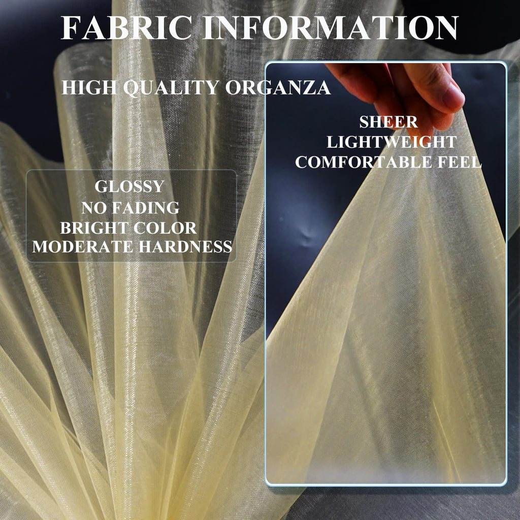 Gold Organza Fabric Rolls 12 Inch X 50 Yards