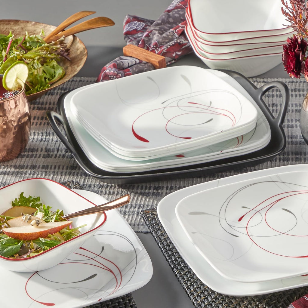 Vitrelle 18-Piece Service for 6 Dinnerware Set Triple Layer Glass and Chip Resistant