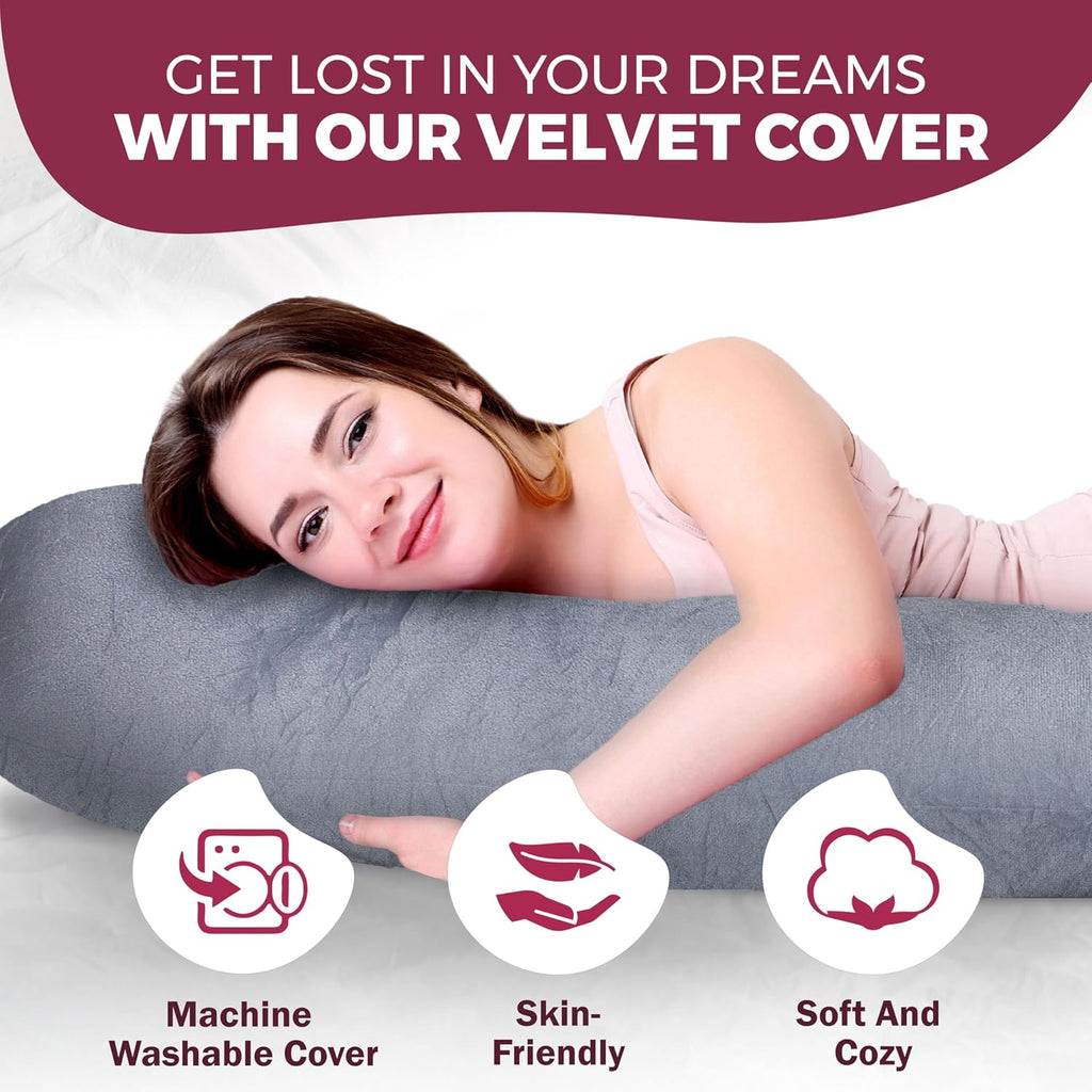Pregnancy Pillows for Sleeping - 57-Inch Maternity Pillow for Pregnant Women with Removable Washable Cover - Support