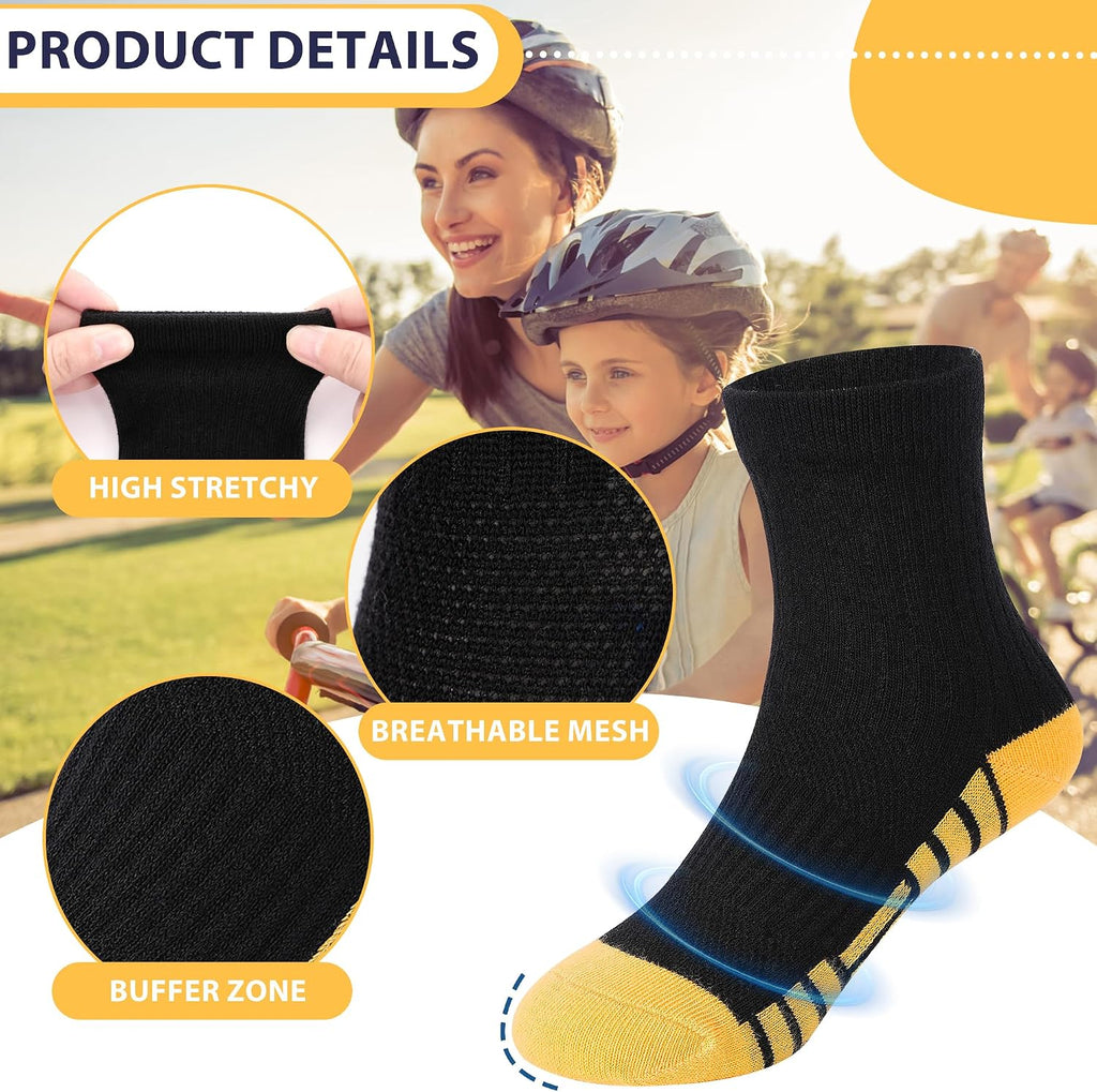 12 Pairs Boys Crew Socks Kids Athletic Socks for Boys