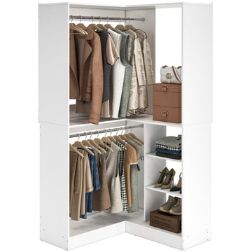 36" Corner Closet System with Shelves, L Shape Closet Organizer