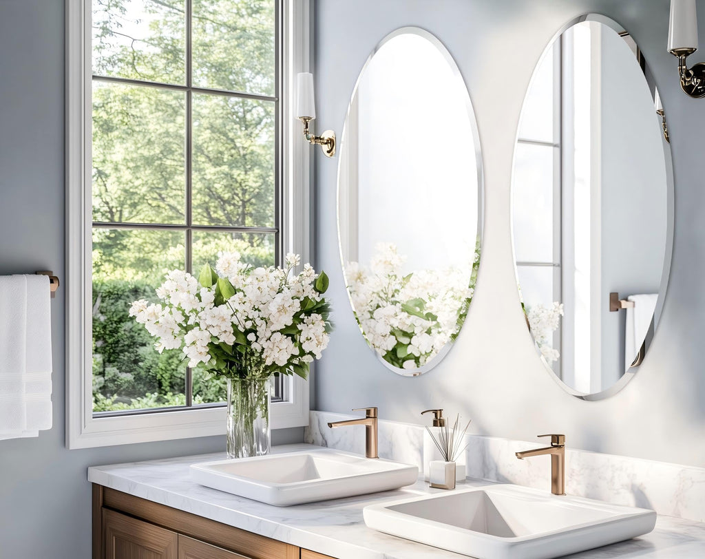 Frameless Oval Wall : Modern Glass 31.5x23.6 inch