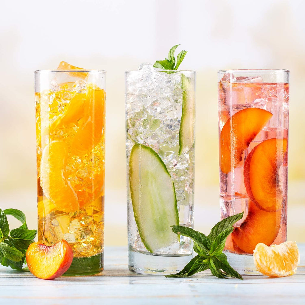 12.25 oz Highball Glasses with Heavy Base, Set of 6, Clear Drinking Glasses Set for Water, Juice, Cocktails, Wine