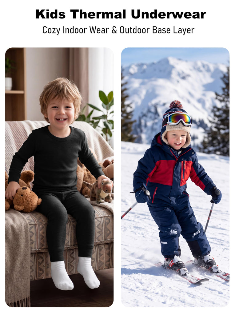 Toddler Thermal Underwear Set for Kids Long Johns Base Layer