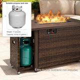 42 Inch Propane Fire Pit Table, 50,000 BTU Outdoor Gas Fire Pits with Removable Lid, 2 in 1 Rectangular Firepit Table for Outside Patio Deck and - Image 8