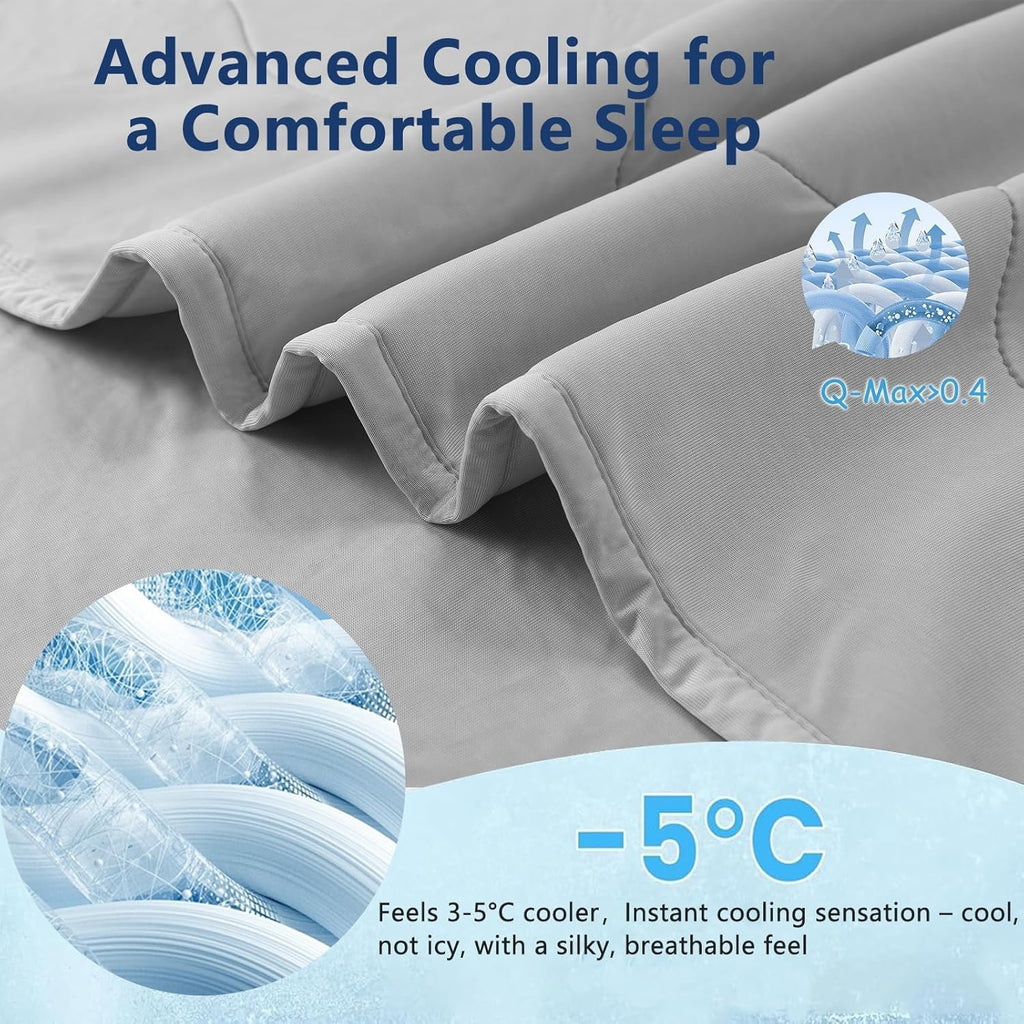 Cooling Comforter Queen Size, Cooling Blanket for Hot Sleepers, Breathable Ice Blanket Q-Max > 0.4, All-Season