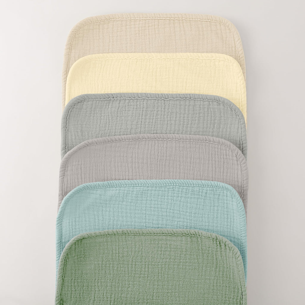 Muslin Burp Cloths, 100% Cotton Baby Burping Clothes, Large Extra Soft Absorbent for Unisex Newborn Boy and Girl