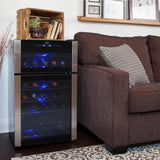 29 Bottle Wine Fridge - Wine Cooler with Glass Door, 3 Cu ft (86 L) Beverage Can