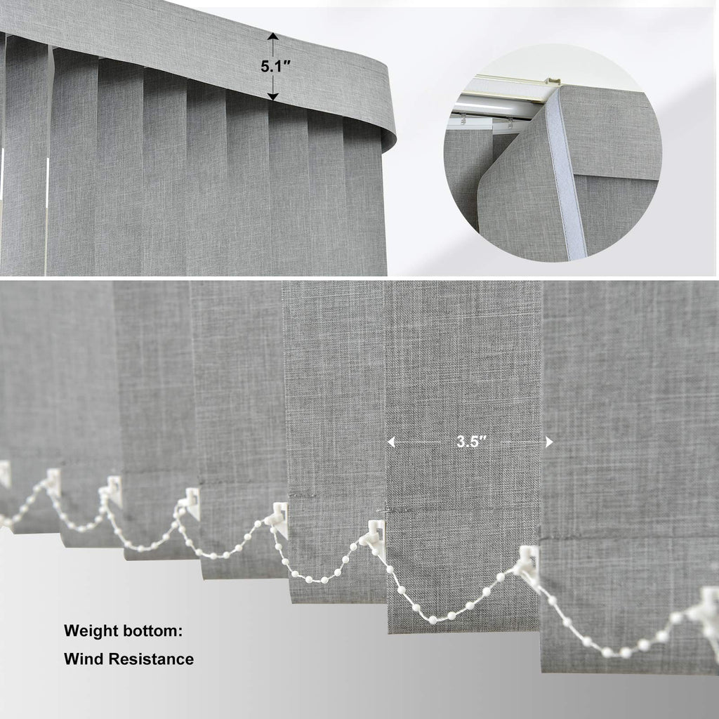 Motorized Vertical Blinds, Hardwired Blackout Sliding Door Shades