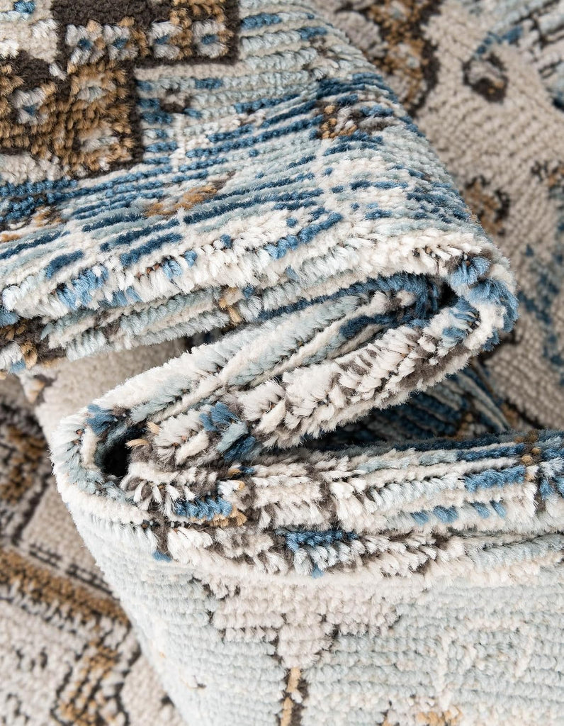 Nyla Collection Area Rug - Winner (6' 1" x 9' Oval Blue/Dark Gray)