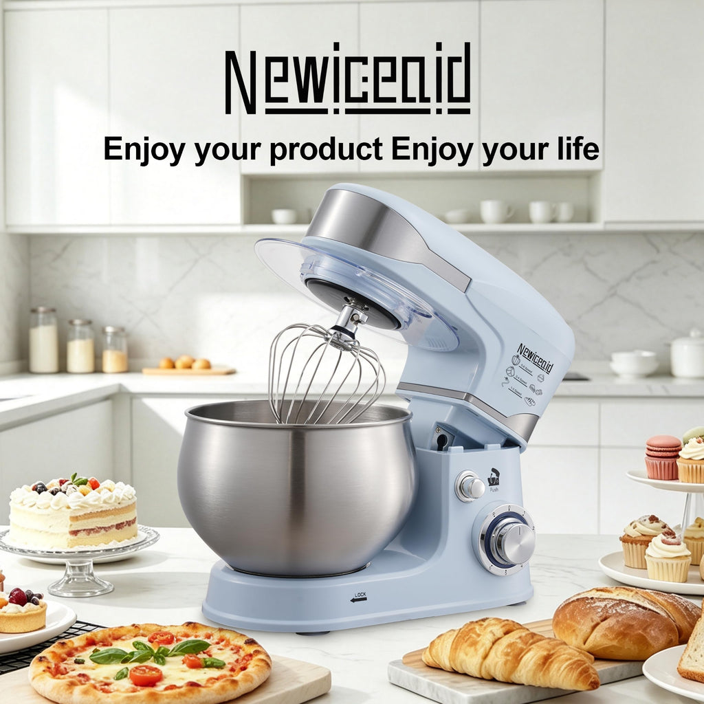 6-Speed 5.3QT+3.2QT Two-Bowl Stand Mixer, MISTY ICE BLUE