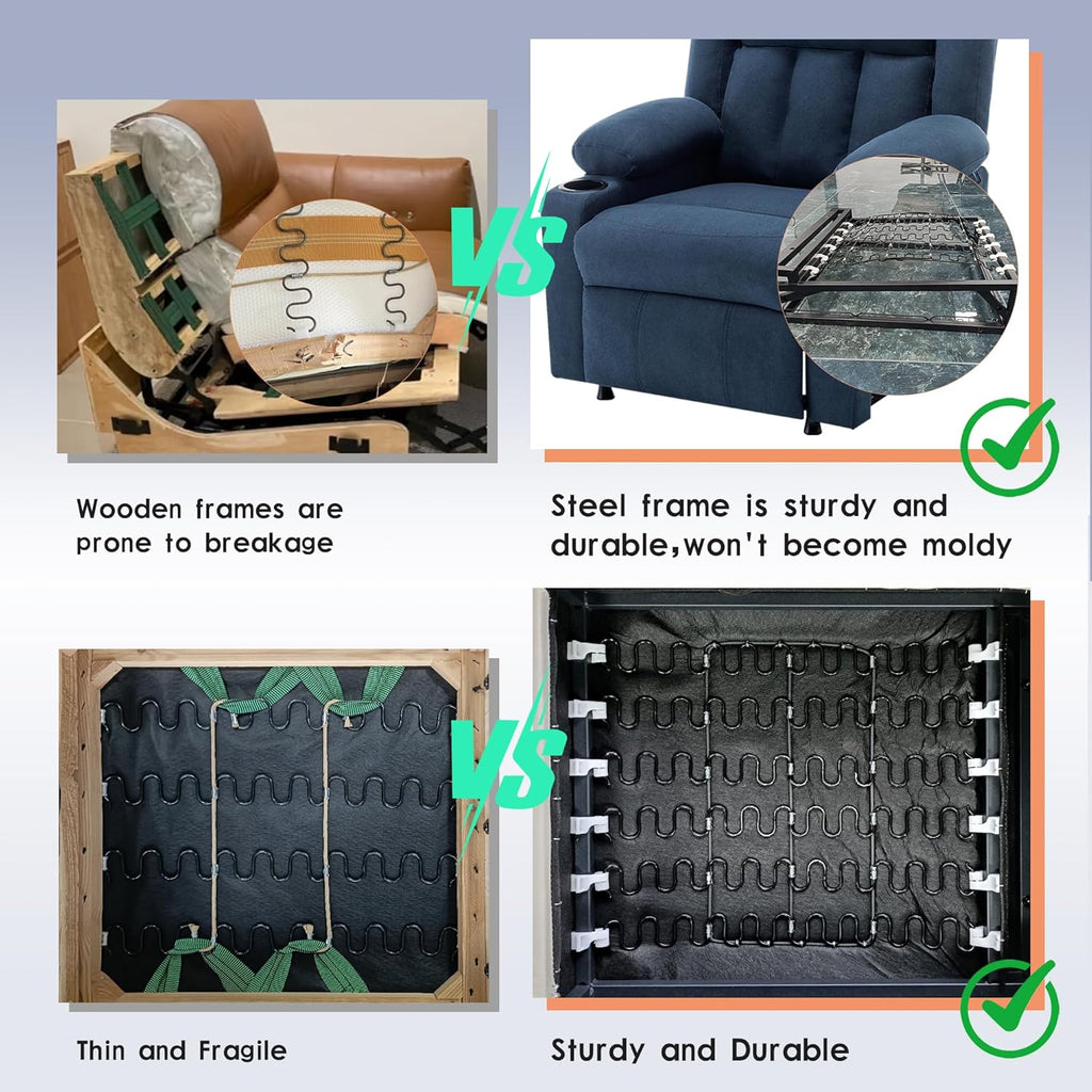 Andeworld Power Recliner Chair,Reclining Sofa Chair with Heat and Massage for Adults