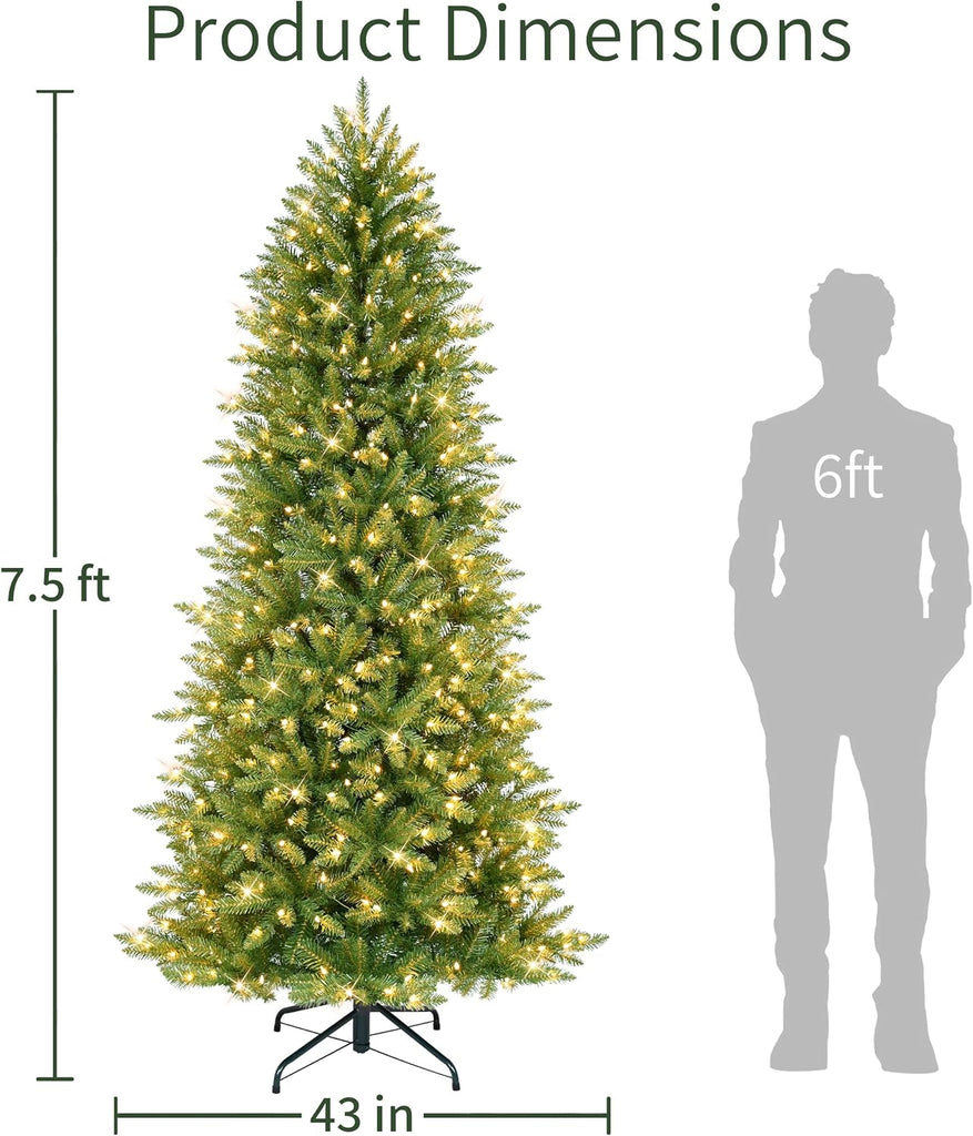 International 7.5ft Pre-Lit Slim Fraser Fir Christmas Tree