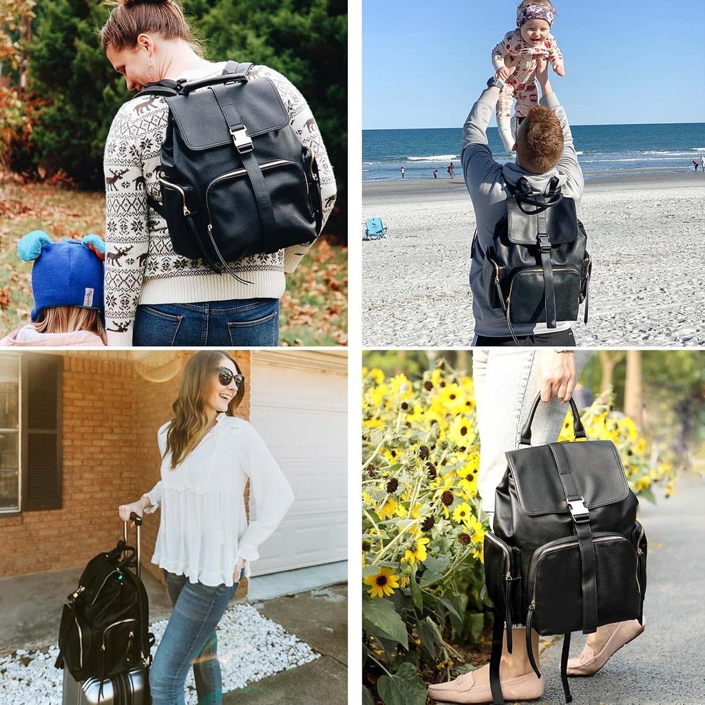 Diaper Bag Backpack, Leather Diaper Bag Organizing Pouches, Travel Baby Bag, Baby Registry Search, Large Capacity